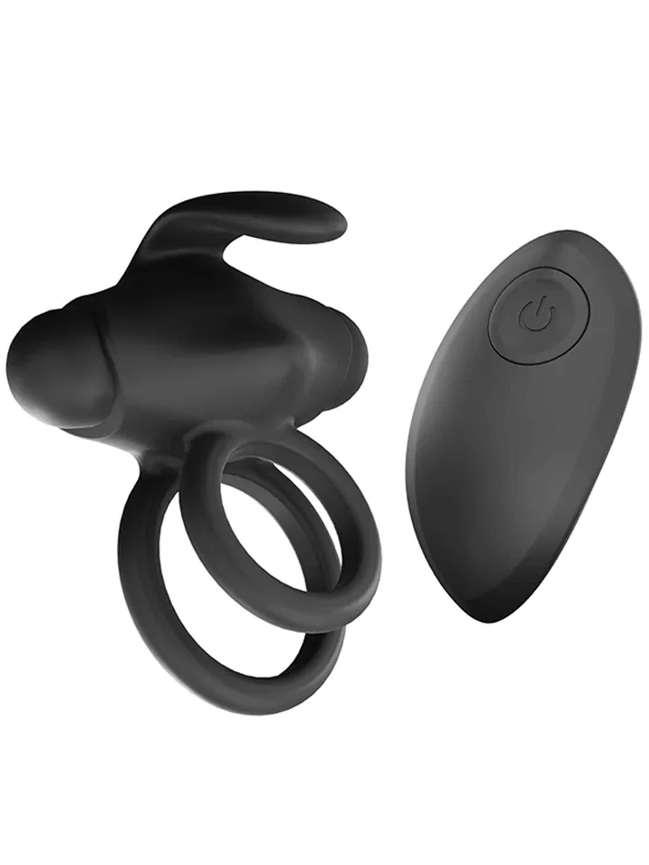 Mr & Mrs Vibe Ring Black Penisring med vibrator