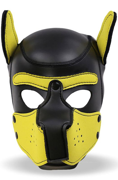 Neoprene Dog Hound Removable Muzzle Black/Yellow BDSM-maski