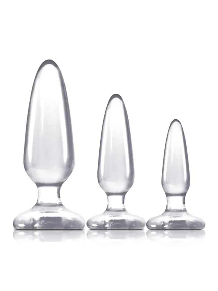 NS Novelties Jelly Rancher Butt Plug Trainer Kit Clear Anaalitappi setti