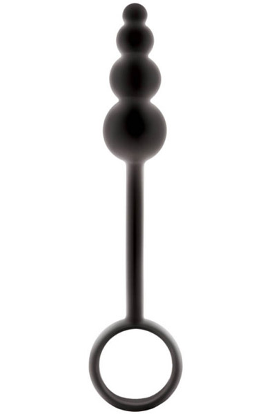 NS Novelties Renegad Ripcord Black Analplugg med penisring