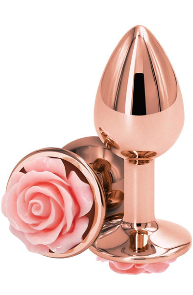 NS Novelties Rose Buttplug Small Pink Anaalitappi metallia