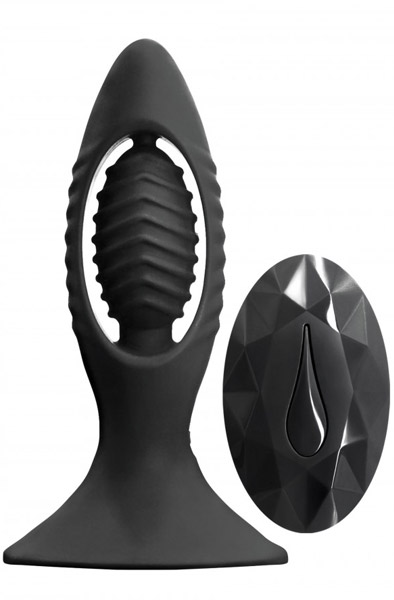 NS Novelties V2 Buttplug Black Analplugg med vibrator