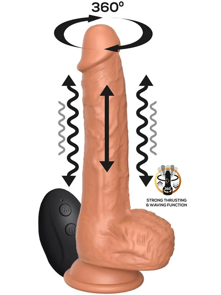 Octavius Dildo With Thrusting, Waving & Vibrating 20 cm Dildo med vibrator
