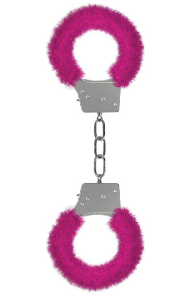 Ouch Beginners Handcuffs Furry Pink Handbojor