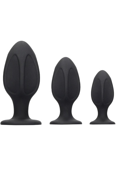 Ouch Diamond Shape Butt Plug Set Black Analpluggar paket