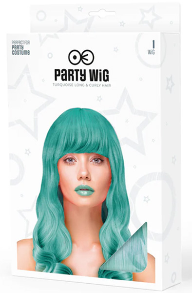 Party Wig Long Wavy Turquoise Hair Peruukki view 2