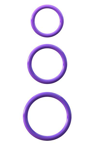 Pipedream Fantasy C-Ringz Silicone 3-ring Stamina Set Purple Penisringar paket