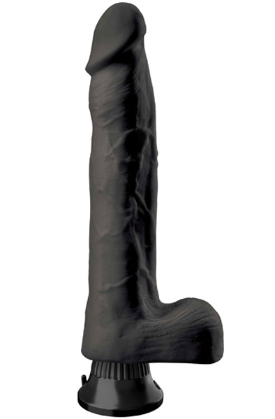 Pipedream Real Feel Deluxe Black 30 cm Dildo med vibrator