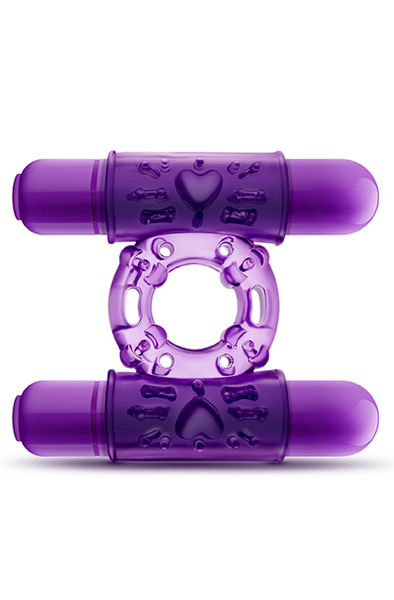 Play With Me Double Play Cockring Purple Penisring med vibrator