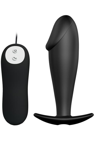 Pretty Love Anal Plug Black with Remote Control Värisevä anaalitappi