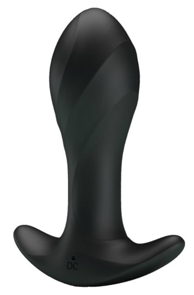 Pretty Love Anal Plug Massager Black Värisevä anaalitappi