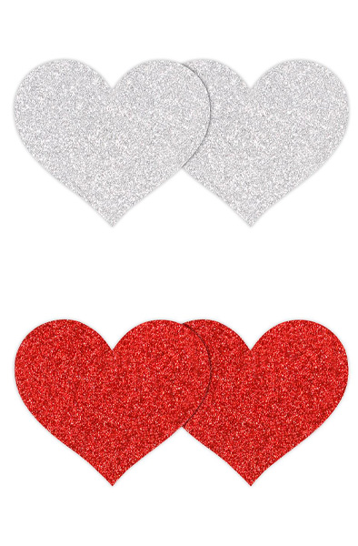 Pretty Pasties Glitter Hearts 2 Pair Nipple covers