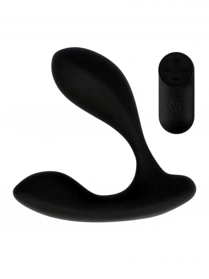 Prostatic Vibrator With Remote Black Prostatavibraattori