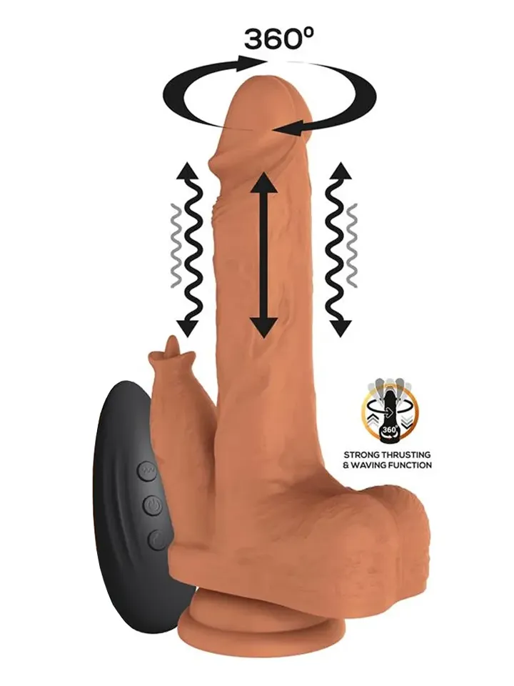 Quintus Thrusting, Waving & Vibration Dildo 23 cm Värisevä dildo