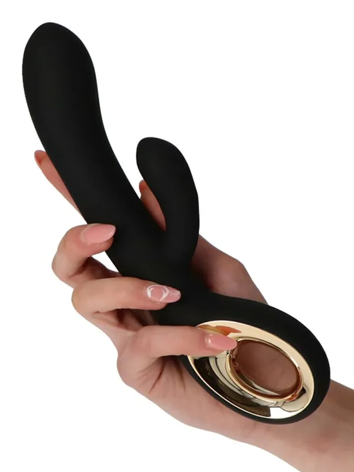 Rabbit Vibrator Handy Two Touch Grip Black Jänisvibraattori