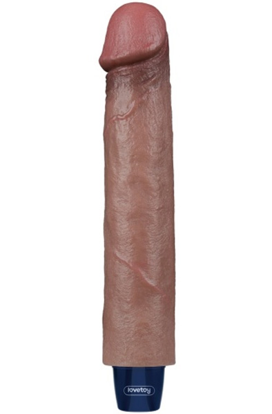 Real Softee Vibrating Dildo Brown 22,5 cm Värisevä dildo