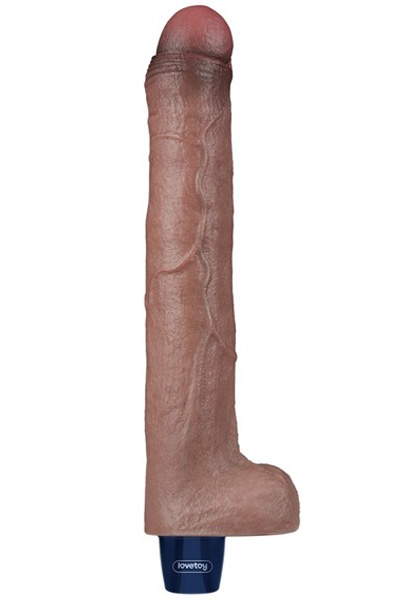 Real Softee Vibrating Dildo Brown 26,5 cm Värisevä dildo