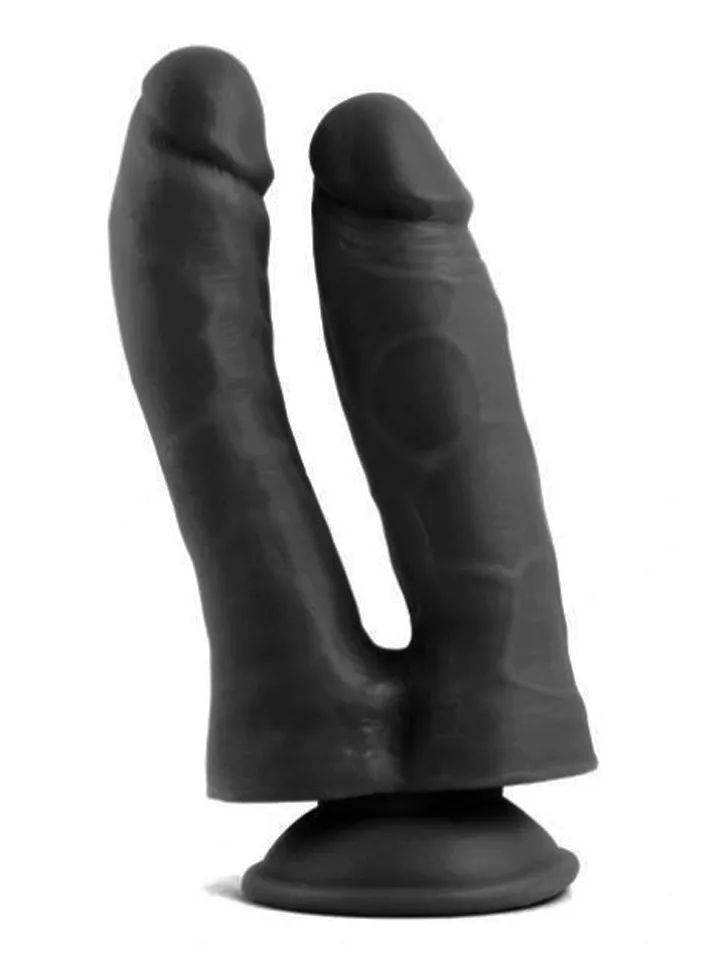 Realistic Penis Double Penetration Black 18,5 cm Tupla dildo