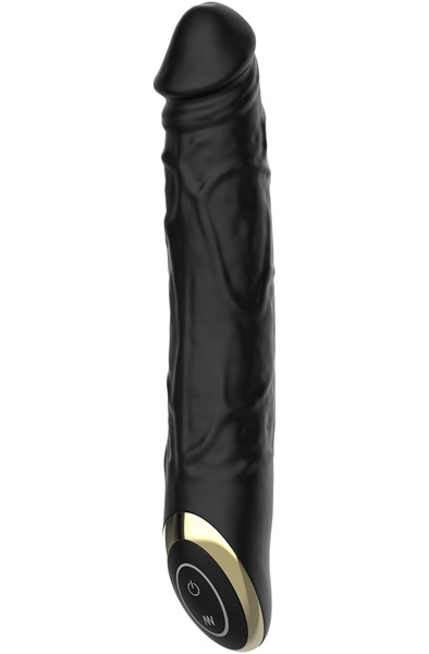 Realistic Vibrating Dildo Black 21 cm Värisevä dildo