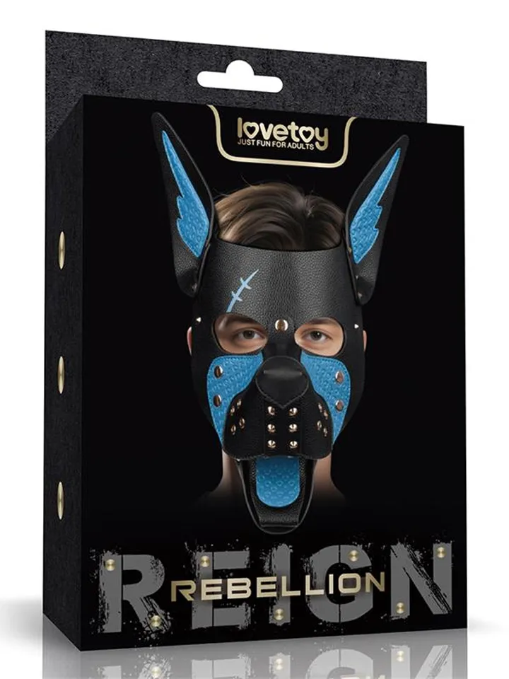 Rebellion Reign Scarred Alpha Pup Mask Blue BDSM-maski