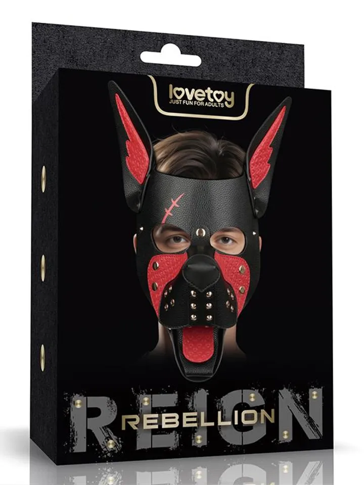 Rebellion Reign Scarred Alpha Pup Mask Red BDSM-maski