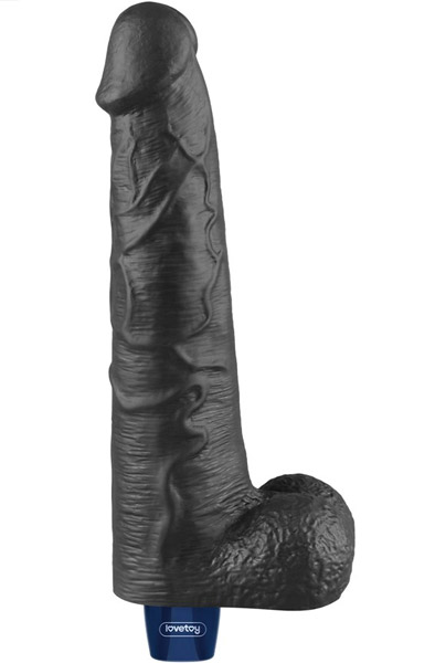Rechargeable Vibrating Dildo Black 27,2 cm Värisevä dildo