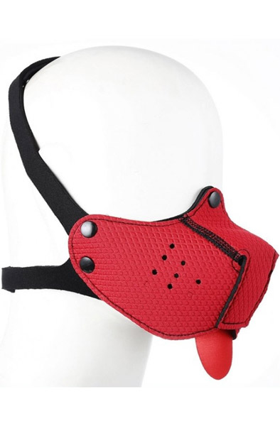 Red Puppy Neoprene Snout + Tongue BDSM-maski
