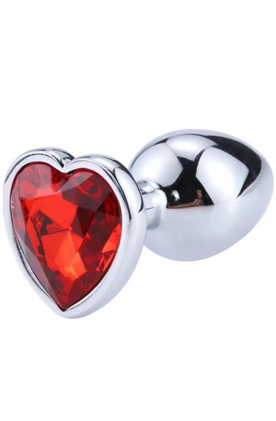 Red Scarlet Anal Plug With Heart Jewel S Anaalitappi metallia