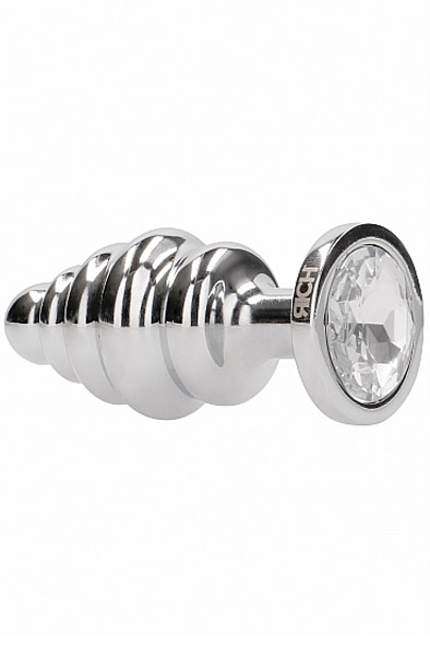 Ribbed Diamond Plug Silver Analplugg metall