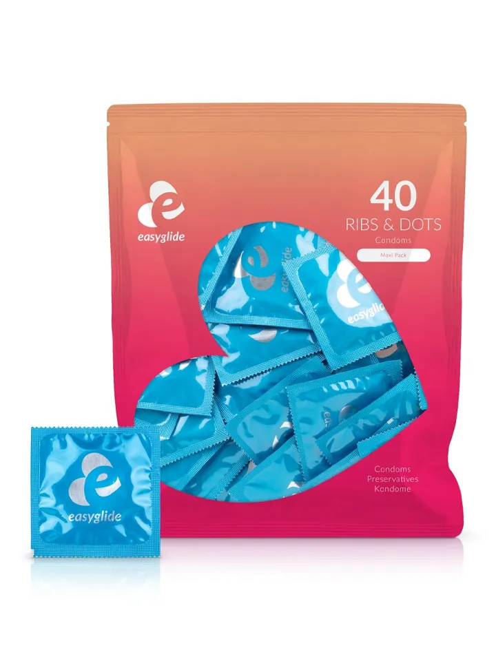 Ribs & Dots Condoms 40-pack Juomutetut kondomit