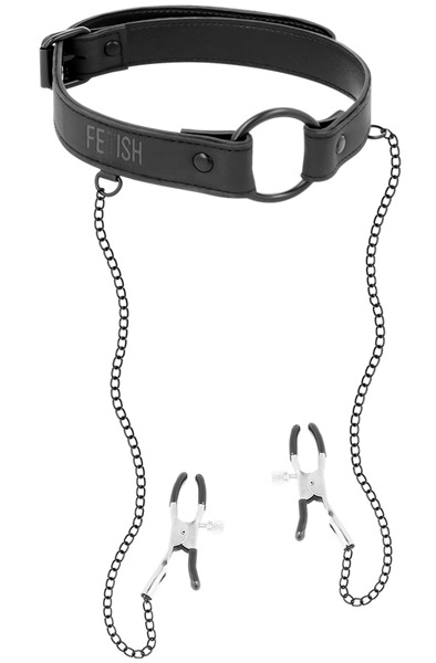 Ring Gag With Nipple Clamps Gagball