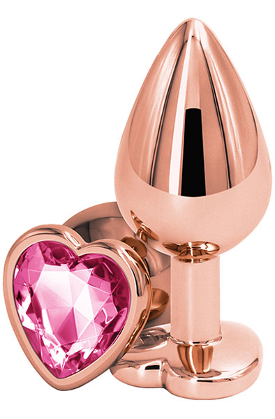Rose Gold Pink Heart Medium Anaalitappi metallia