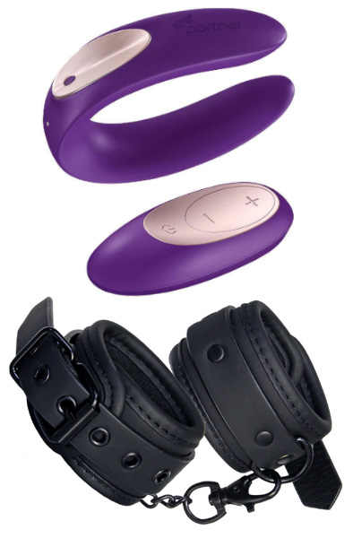 Satisfyer Partner Plus Remote + Handbojor Paketerbjudande