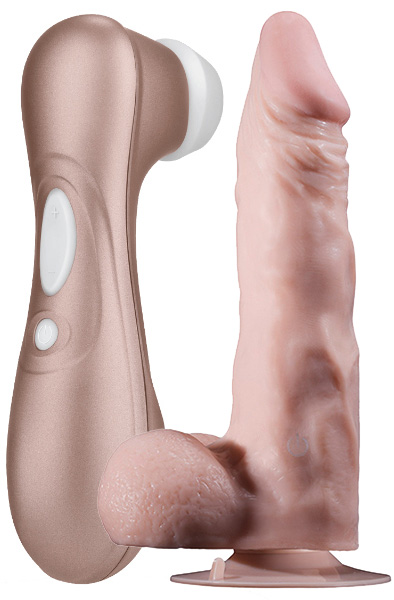 Satisfyer Pro 2 + Realistic Vibrating Dong 20cm Paketerbjudande