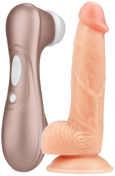 Satisfyer Pro 2 + Ultra Soft Dildo 20 cm Paketerbjudande