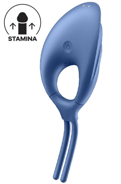 Satisfyer Swordsman Vibrating Cock Ring Blue Penisrengas vibraattorilla