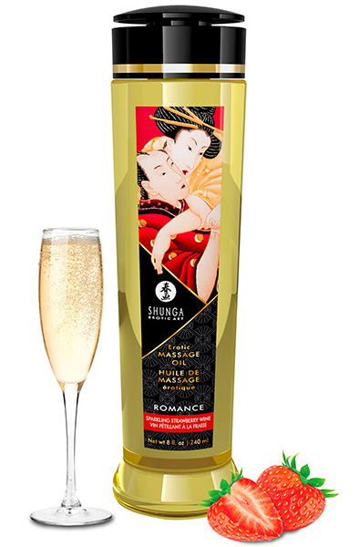 Shunga Massage Oil Romance Sparkling Strawberry Wine 240ml Massageolja Jordgubb