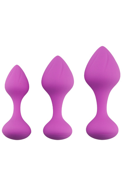 Silicone Anal Plug Set Purple Analleksaker i set