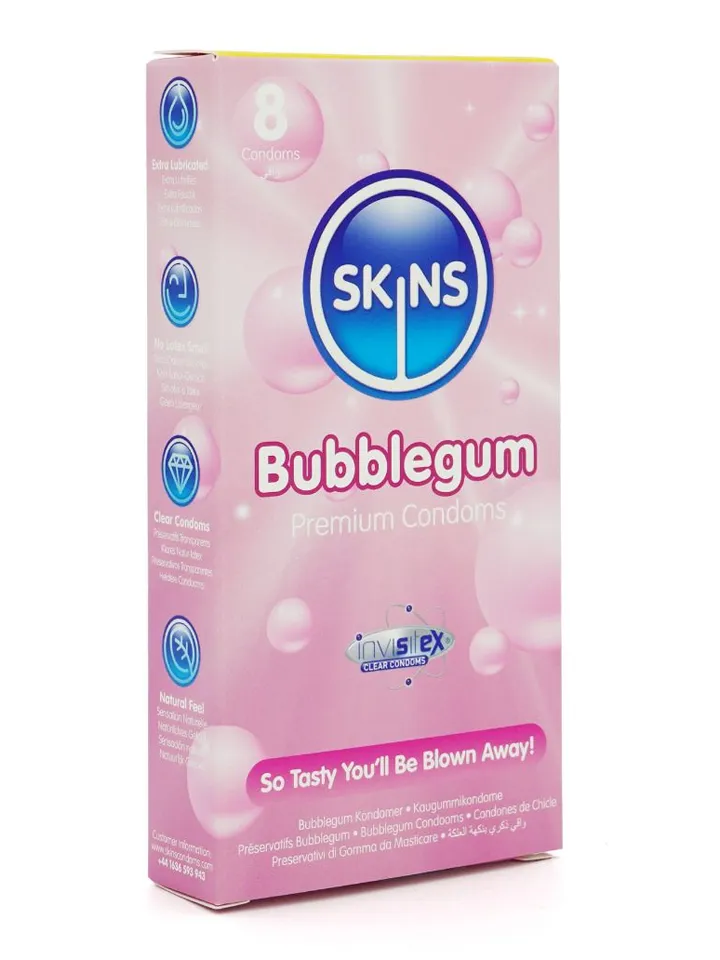 Skins Bubblegum Condoms 8-pack Maustetut kondomit