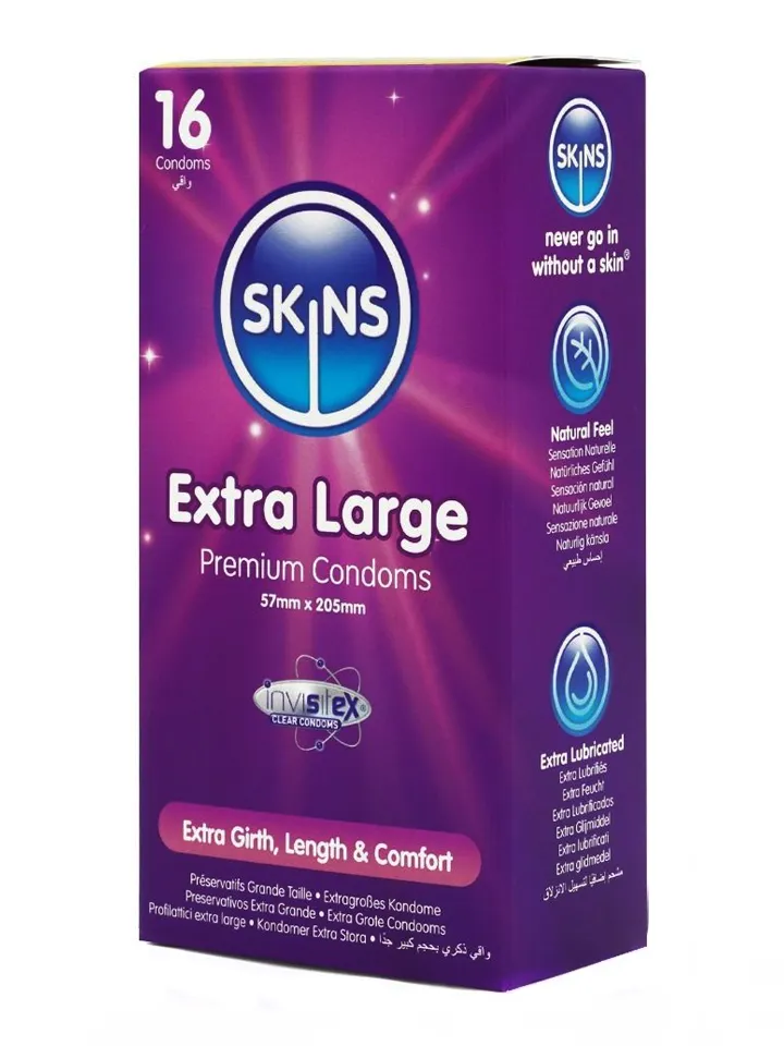 Skins Extra Large Condoms 16-pack Extra isot kondomit