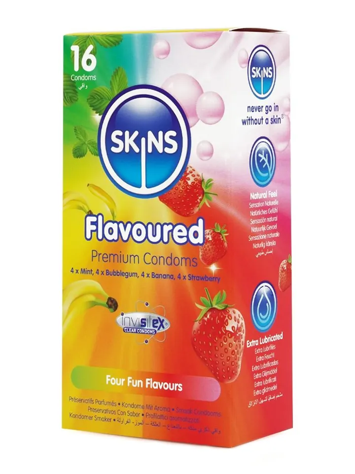 Skins Flavours Condoms 16-pack Maustetut kondomit