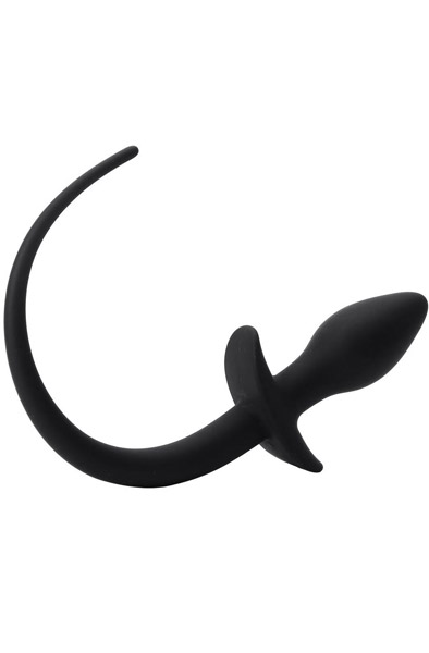 Slave4Master Silicone Puppy Tail Black Analplugg med svans