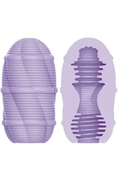 Smooth Stripes Cupid Masturbator Egg Purple Tenga muna