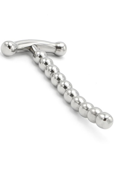 Solid Penis Plug Curved With T Handle Dilator