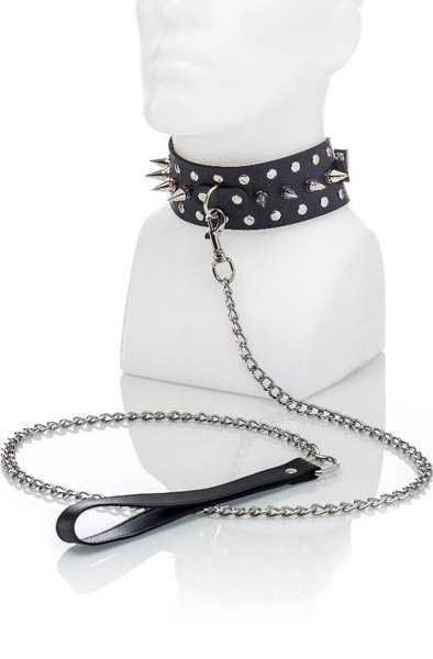 Spiked Collar With Leash Halsband & koppel