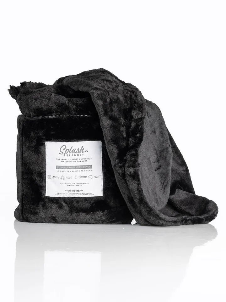 Splash Blanket Furlush Black Medium 120x200 cm Sex lakan