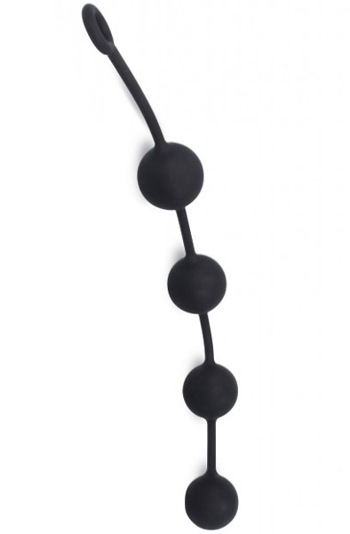 The Red Silicone Anal Balls Black 52cm Grövre analkulor