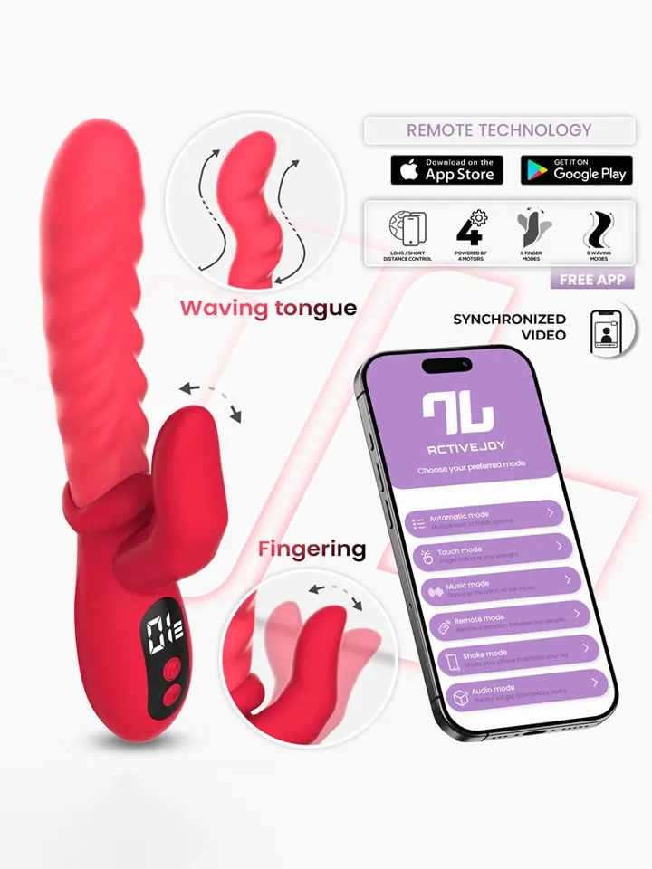 Tingly Vibrator With Finger, Waving & App Sovelluksella ohjattava rabbit-vibraattori