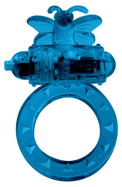ToyJoy Flutter Ring Vibrating Ring Blue Penisring med vibrator