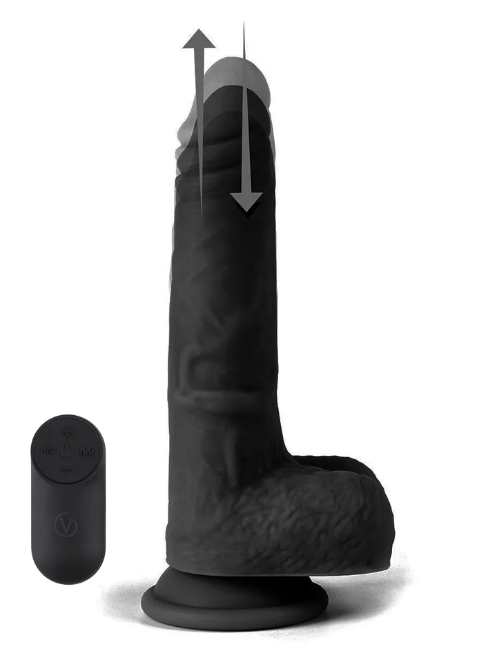 Up & Down Realistic Dildo With Remote 22 cm Dildo med vibrator